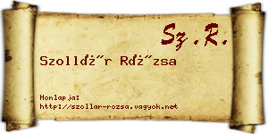 Szollár Rózsa névjegykártya